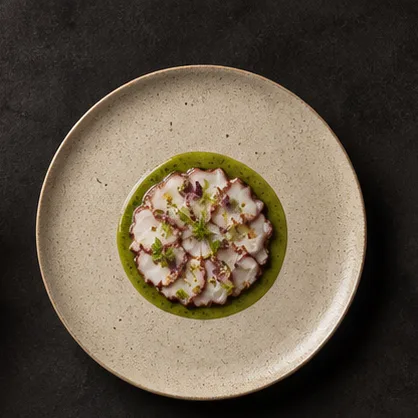 Plato creativo de pulpo